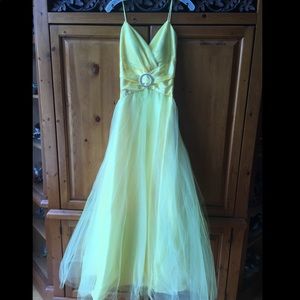 Full length yellow dress